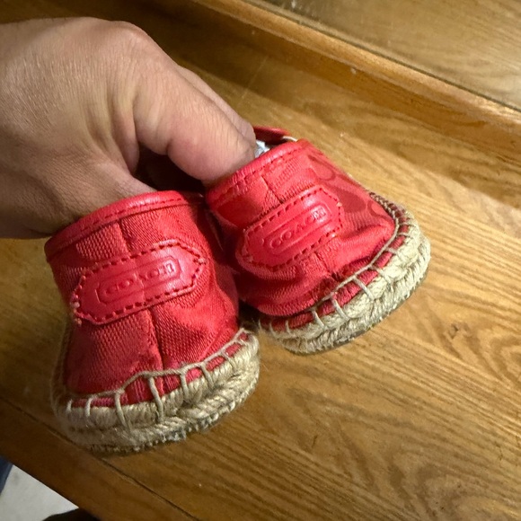 Coach Red Canvas Espadrille Slip-Ons - Picture 5 of 6